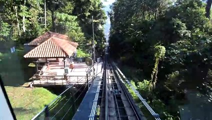 Penang Hill train ride-Front seat view-Downward journey-Making Infinity