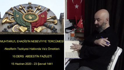 10.DERS ABDESTİN FAZİLETİ  15 Haziran 2020 - 23 Şevval 1441