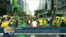 Marchan brasileños para exigir la destitución del pdte. Jair Bolsonaro