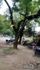 पुलिस आगे-आगे दौड़ रही, गुस्साई भीड़ पीछे-पीछे, Video वायरल