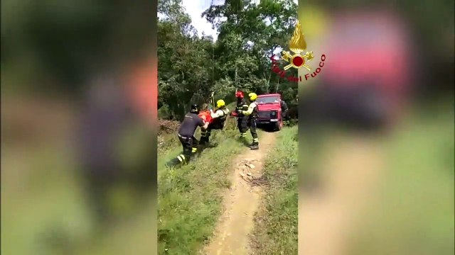 Arezzo - Donna infortunata soccorsa con elicottero a Battifolle (22.06.20)