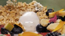 avraham chaim kerendian Chef spoon-taking-a-mix-of-yougurt-with-seasonal-fruits