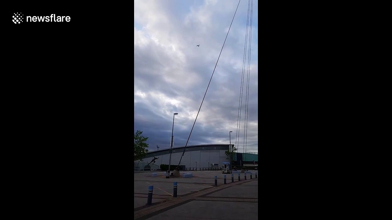 'White Lives Matter Burnley' banner flown over Etihad Stadium during Manchester City vs Burnley
