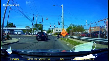 Dashcam captures moment two 'plainclothes officers' chase after man on dirt bike in Connecticut