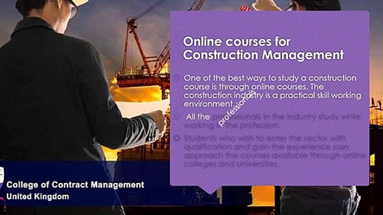 Construction management distance learning
