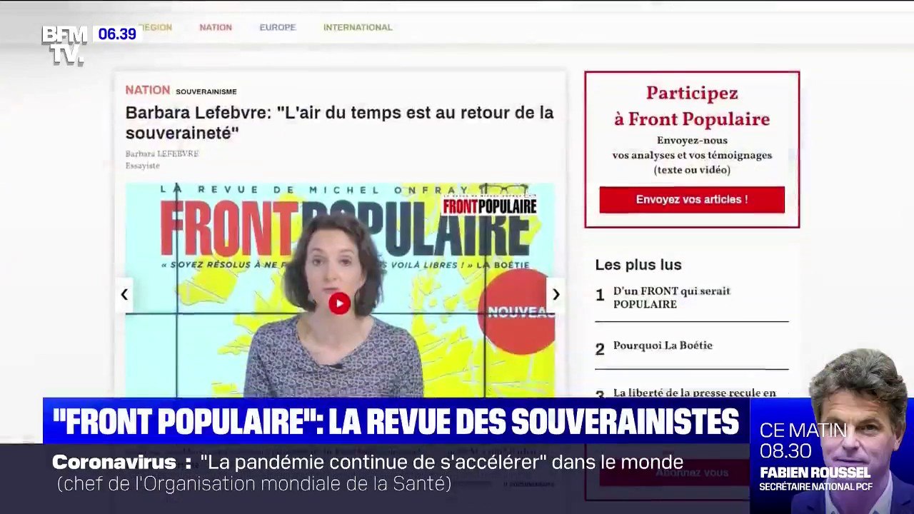 Qui sont les contributeurs de la revue "Front populaire" de Michel Onfray ?