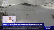 Dans les Alpes italiennes, des bâches géantes sont installées pour protéger un glacier