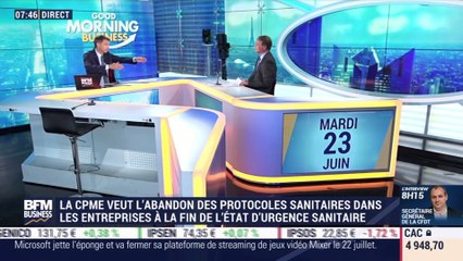 François Asselin (CPME) : La CPME veut l'abandon des protocoles sanitaires dans les entreprises à la fin de l'état d'urgence sanitaire - 23/06