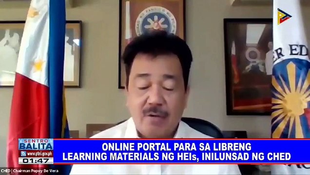 Online portal para sa libreng learning materials ng HEIs, inilunsad ng CHED
