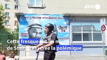 A Bobigny, des policiers manifestent contre une fresque anti "violences policières"