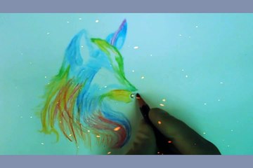 How to draw a colour dog with colour pencil