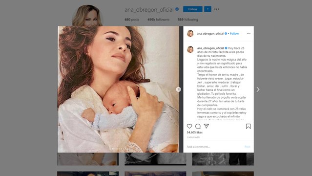 Ana Obregón: Hoy el cielo se iluminará con 28 velas inmensas como tú