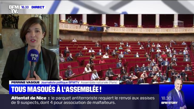 Faute de pouvoir respecter la distanciation physique, les députés portent désormais des masques à l'Assemblée