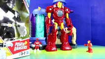 Power Rangers Mighty Minis Help Iron Man Mech Robot ! Robot Battle ! Superhero Toys