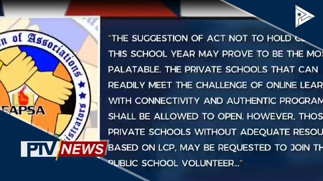 FAPSA, iminungkahing 'wag munang buksan ang klase hangga't walang bakuna vs. CoVID-19