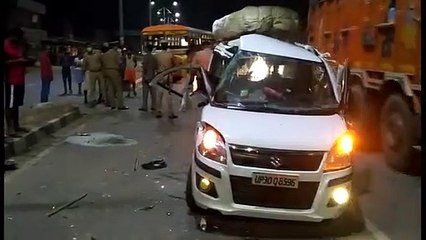 नवीन मंडी स्थल के सामने हाईवे पर सड़क हादसा, दो गंभीर रूप से घायल