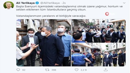 Vali Yerlikaya, selden etkilenen vatandaşlar için geçmiş olsun mesajı paylaştı