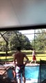 Little Brother Attempts Big Brothers Pool Trick