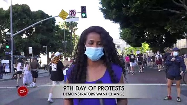 Los Angeles George Floyd protest: Hundreds descend on downtown to demand racial equality and police reform