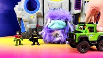 Grumblies Bolt Babysits Imaginext Batman Batcave ! Superhero Toys