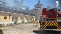 Los bomberos sofocan un incendio declarado en un archivo de Patrimonio Nacional en El Pardo