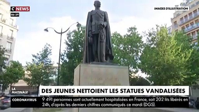 Révoltés par les dégradations commises ces derniers jours, des jeunes nettoient les statues vandalisées - VIDEO