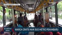 Warga Gratis Naik Bus Metro Pekanbaru