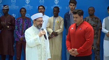 Diyanet İşleri Başkanı Ali Erbaş'tan milli sporcu Rıza Kayaalp'e tebrik