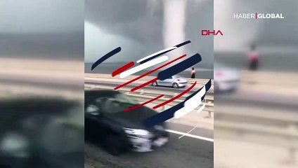 Büyükçekmece'de tehlikeye aldırmadan hortumda selfie çektirdiler!