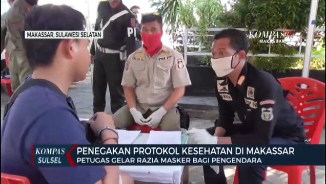 Petugas Gelar Razia Masker Bagi Pendegara, Puluhan Warga Terjaring Razia Masker
