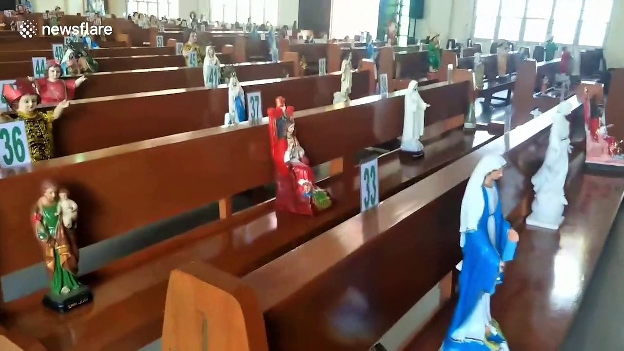 Church in the Philippines uses religious statue...