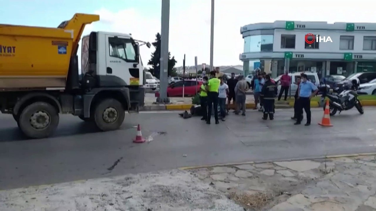 Bacağı hafriyat kamyonunu altında kaldı, ölümden son anda kurtuldu