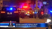 Un motorizado herido dejó un accidente en Guayaquil