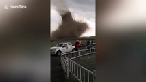 Menacing tornado spins through China's Inner Mongolia