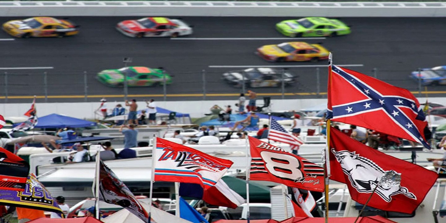 Confederate flags seen flying outside postponed NASCAR race at ...