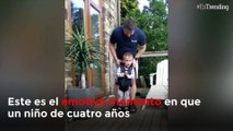 La emotiva reacción de un niño de 4 años con parálisis cerebral al caminar por primera vez