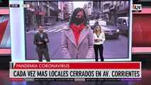 La Av. Corrientes de los brillos a las persianas bajas