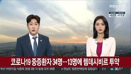 코로나19 중증환자 34명…13명에 렘데시비르 투약