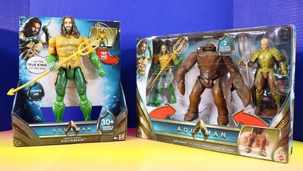 DC Multiverse Aquaman Toy Review With Brine King Orm And Mega Size Talking Aquaman ! Superhero Toys