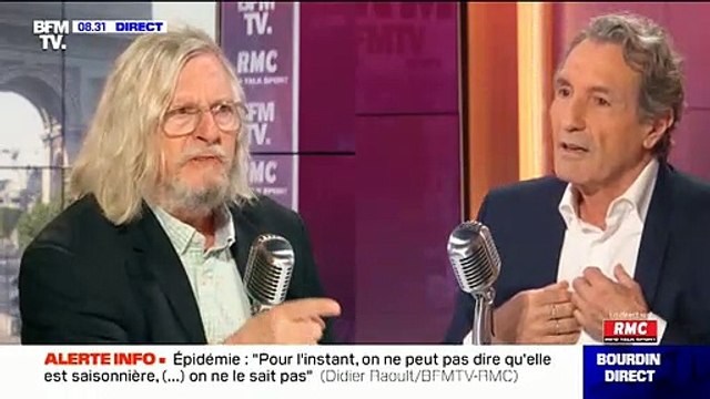 Le Pr Raoult s'énerve ce matin face aux questions de Jean-Jacques Bourdin et menace de partir après 10 minutes d'interview : Vous savez, je m'en fiche de vous !