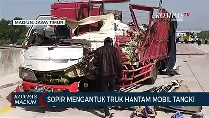 Download Video: Sopir Mengantuk Truk Hantam Mobil Tangki