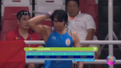 Watch Neeraj Chopra throwing javelin in Asian game[Must watch the power of Indian]