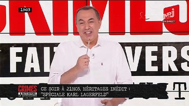 Jean-Marc Morandini pris d'un énorme fou-rire en direct dans Crimes et faits divers sur NRJ 12 ce midi à cause ... d'une mouche !