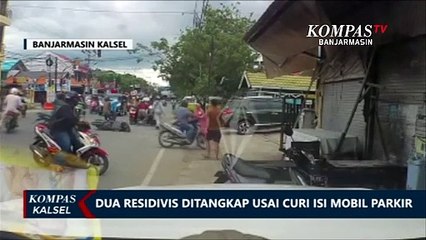Detik-detik Dua Pencuri Ditangkap Warga Usai Bawa Lari Tas di Sebuah Mobil di Banjarmasin