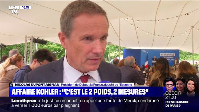 Nicolas Dupont-Aignan (DLF): L'affaire Kohler illustre bien le deux poids, deux mesures
