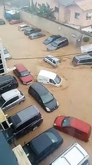 Inondations dans les communes d'Abidjan -Riviéra Palmerais- Rue ministre