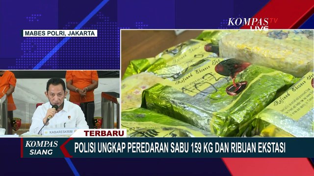 Polisi Bekuk 159 Kg Sabu dan 3.000 Butir Ekstasi Milik Jaringan Narkoba Internasional