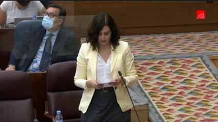 Díaz Ayuso: «Ustedes nacen del ALBA, de la moqueta de la Complutense y de casas okupas»