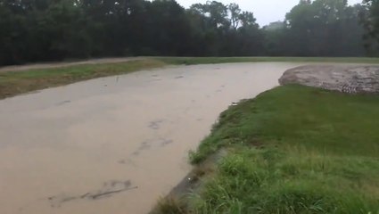 Water rises from swollen river due to heavy rain