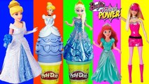 Play Doh Cinderella Movies Barbie Princess Power Disney Frozen Anna Elsa Magiclip Dough Cendrillon